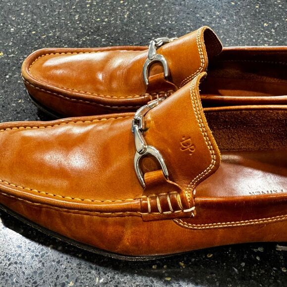 Donald J. Pliner Darrin British Tan Horse Bit Loafers. Size 11. - Picture 3 of 10